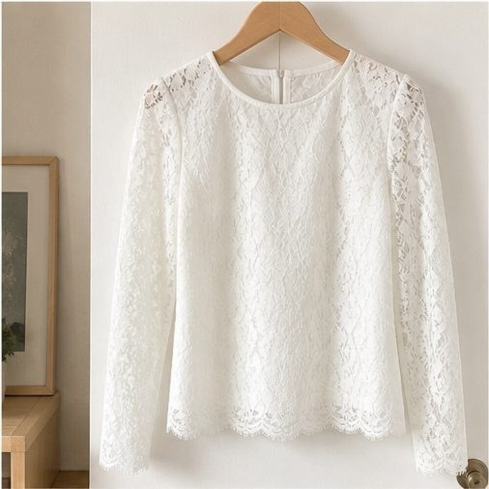 White Lace Trim Top